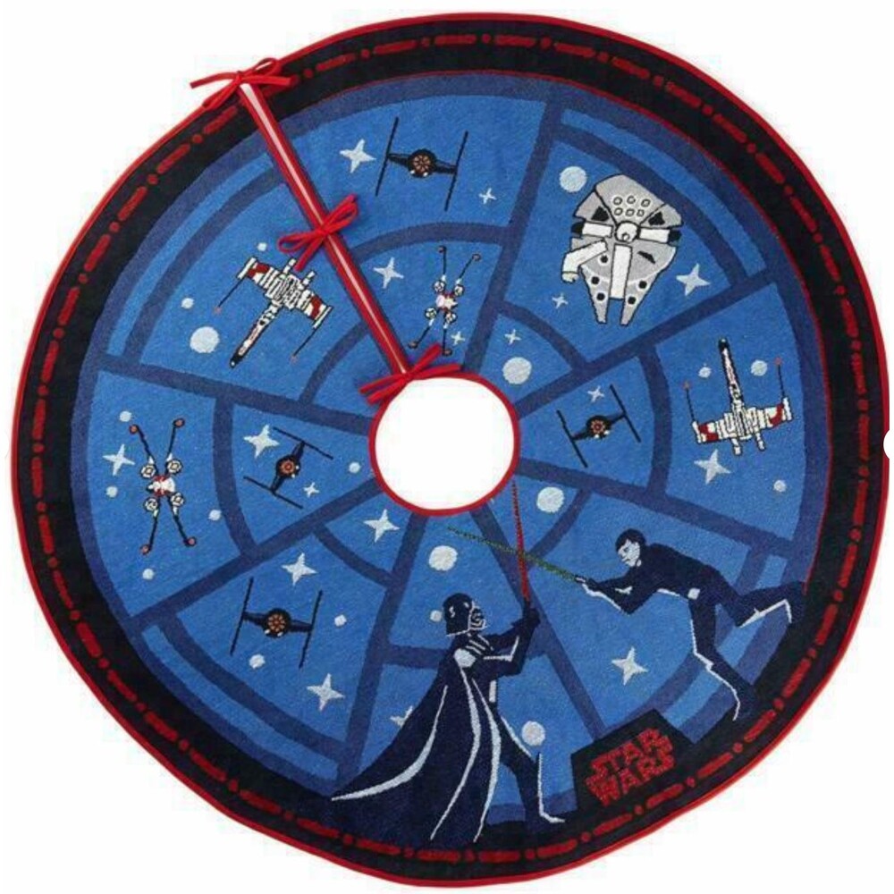 Hallmark Star Wars Force is Strong Fiber Optic Christmas Tree Skirt w/ Cord